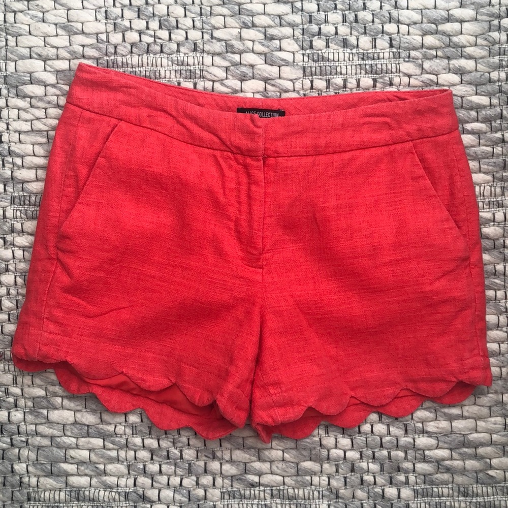 Coral Linen Shorts